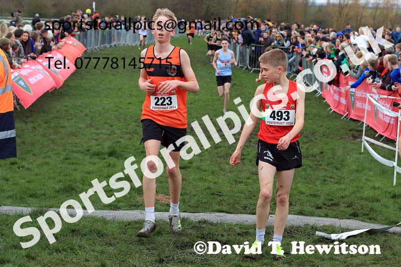 Junior Boys 2024 English Schools Cross Country Champs., Pontefract, March 16th.  Photo: David T. Hewitson/Sports for All Pics